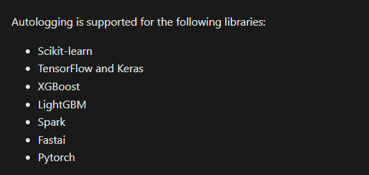 list of supported libraries
